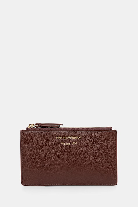 Emporio Armani portfel damski skórzany zielony EW003035 AF19568