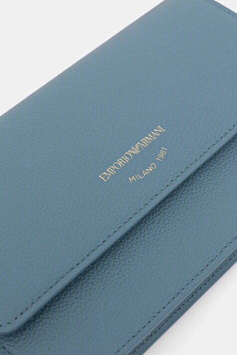 Шкіряна сумка Emporio Armani — AW25-PFD04U, блакитний — фото 4