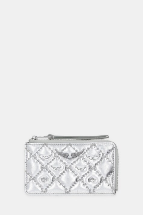 ZADIG&VOLTAIRE portfel skórzany damski kolor srebrny LWSG03722