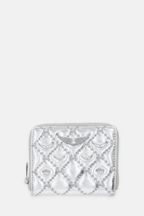 ZADIG&VOLTAIRE portfel skórzany damski kolor srebrny LWSG03721