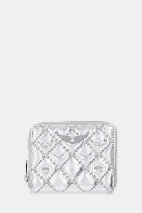 ZADIG&VOLTAIRE portfel skórzany damski kolor srebrny LWSG03721