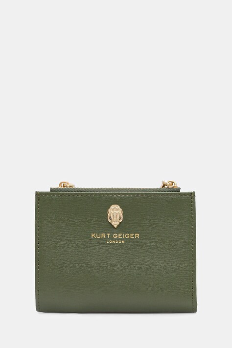 Kožená peněženka Kurt Geiger London SHOREDITCH dámská, zelená barva, 9342075109