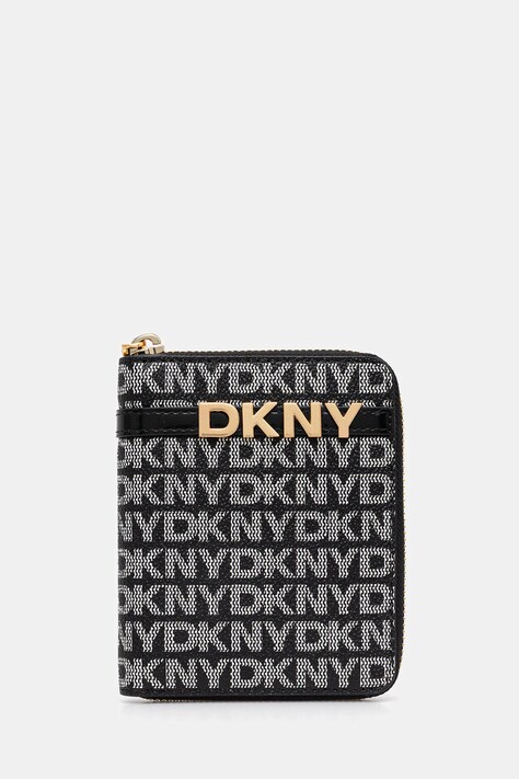 Dkny portfel skórzany damski kolor czarny R5215M25