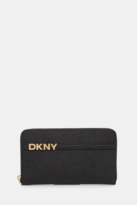 Dkny portfel skórzany damski kolor czarny R521KM28