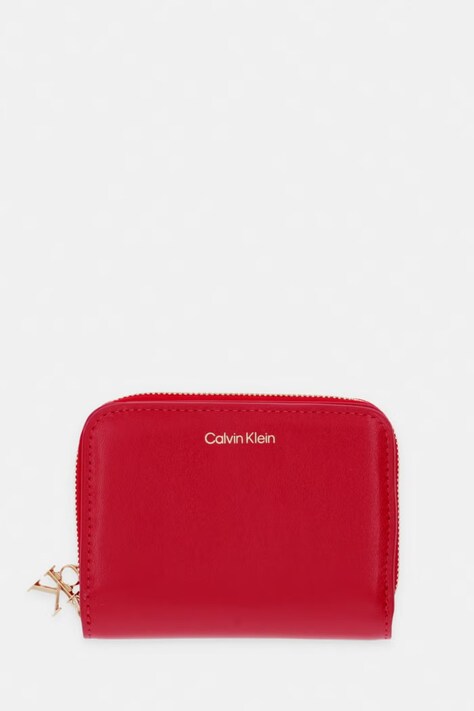 Calvin Klein portfel damski skórzany bordowy LV04F1075G