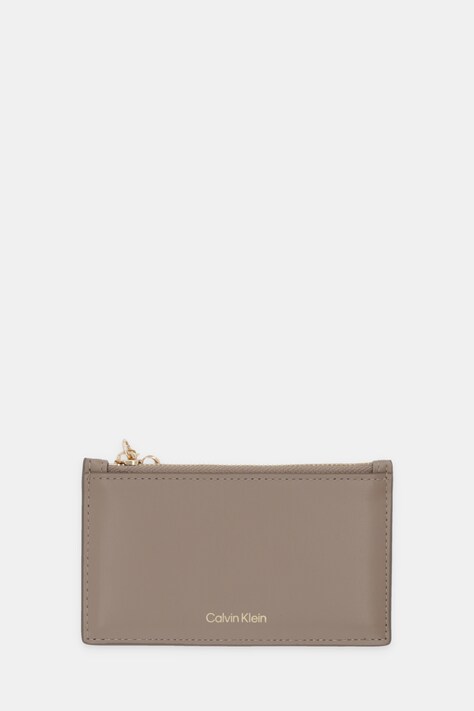 Calvin Klein portfel skórzany damski kolor beżowy LV04F1076G