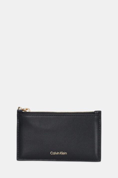 Δερμάτινο πορτοφόλι Calvin Klein χρώμα: μαύρο, LV04F1076G