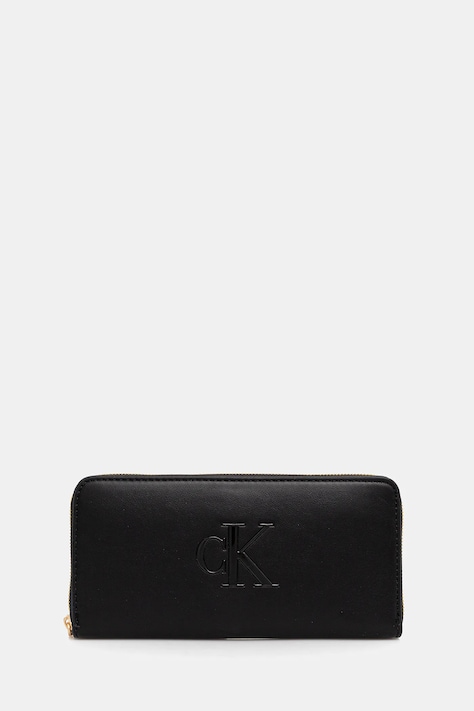 Peňaženka Calvin Klein dámska, čierna farba, LV04F1077G