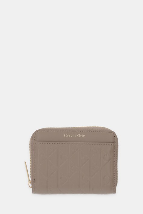 Calvin Klein portfel skórzany damski kolor beżowy LV04F1081G