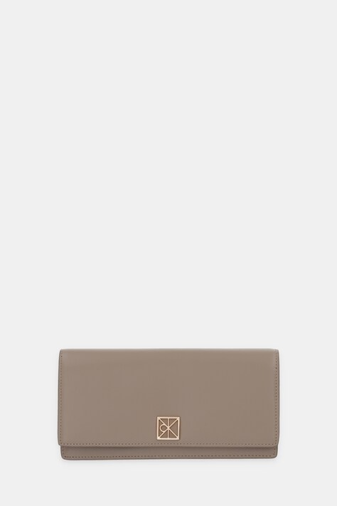 Calvin Klein portfel skórzany damski kolor beżowy LV04F1098G