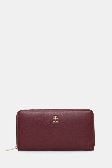 Tommy Hilfiger portfel damski kolor bordowy AW0AW17744