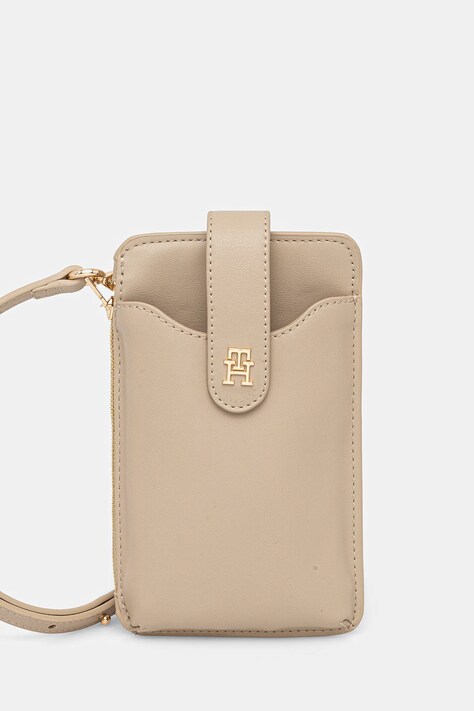 Peněženka Tommy Hilfiger dámská, béžová barva, AW0AW17751