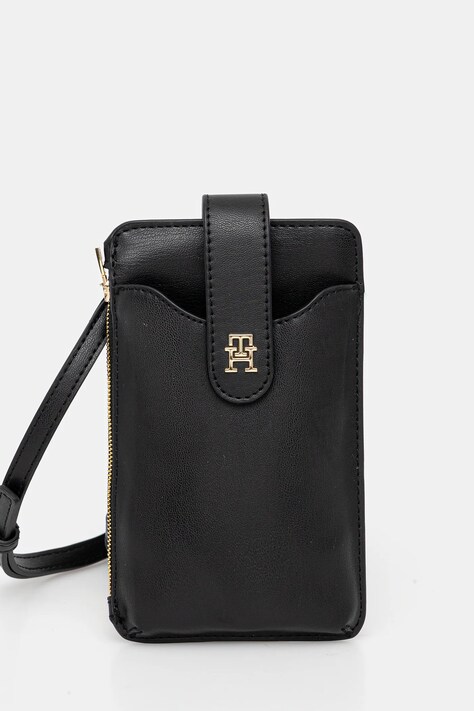 Peněženka Tommy Hilfiger dámská, černá barva, AW0AW17751