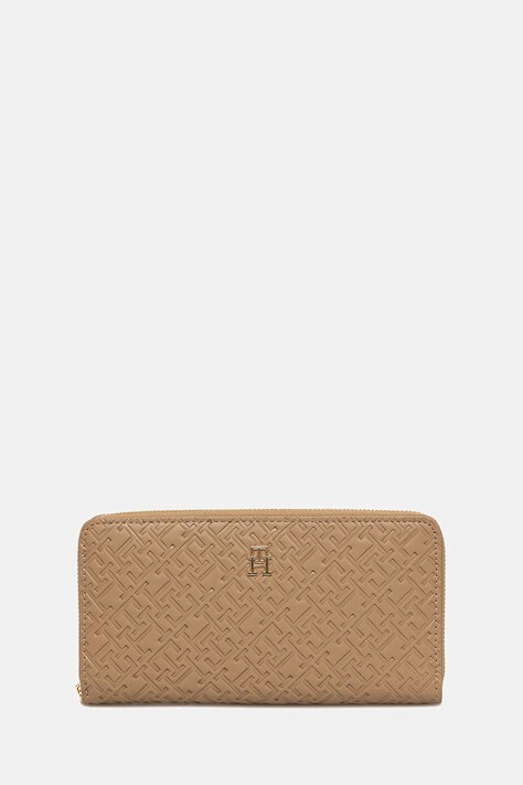 Tommy Hilfiger portfel damski kolor beżowy AW0AW17955