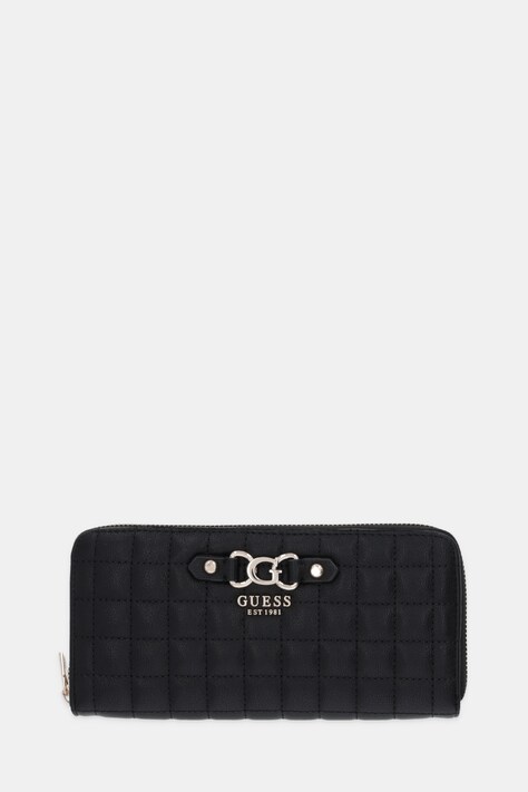 Πορτοφόλι Guess NADIRA χρώμα: μαύρο, SWQG84 24146