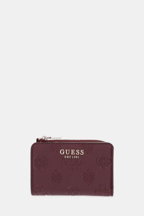 Peněženka Guess LAUREL dámská, vínová barva, SWPD74 59156