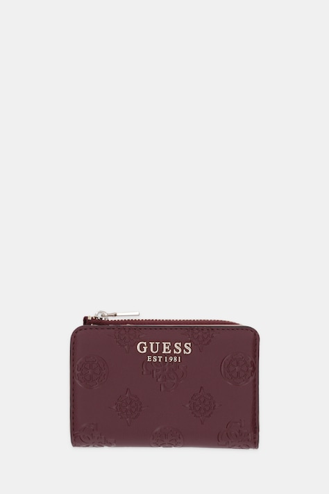 Peňaženka Guess LAUREL dámska, bordová farba, SWPD74 59156