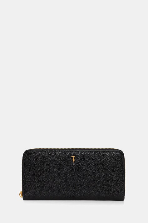 Δερμάτινο πορτοφόλι Trussardi χρώμα: μαύρο, I042E000073N
