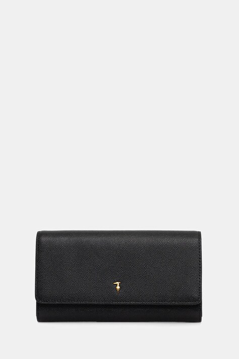Δερμάτινο πορτοφόλι Trussardi χρώμα: μαύρο, I022E000048N