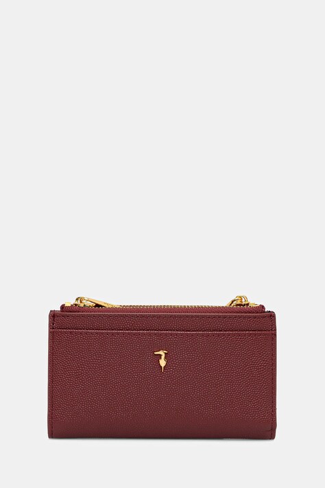 Δερμάτινο πορτοφόλι Trussardi χρώμα: μπορντό, I040E000071N