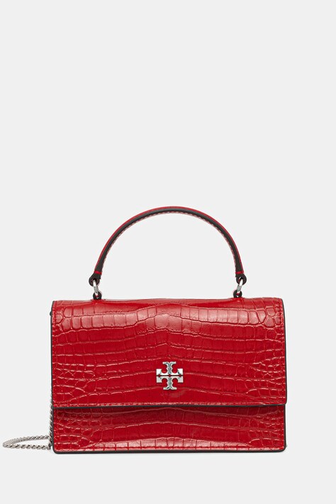 Tory Burch torebka skórzana Kira Croc Mini Top kolor czerwony 174400.600