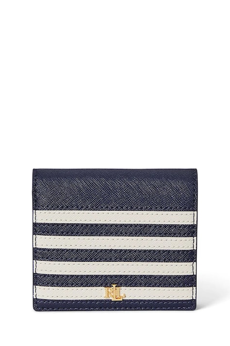 Lauren Ralph Lauren portfel skórzany damski kolor granatowy 432962113
