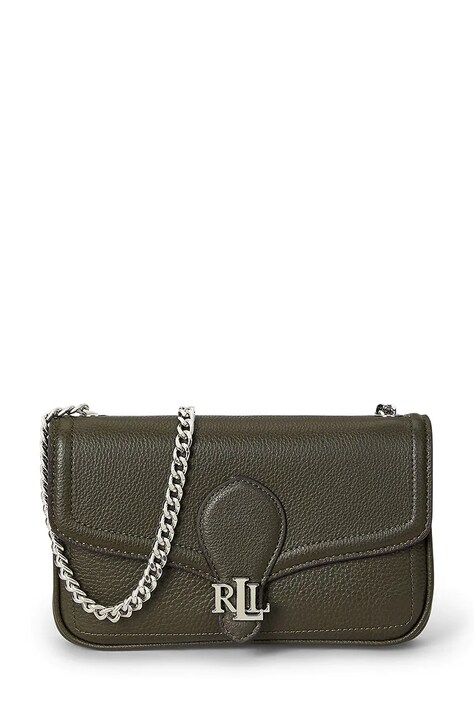 Lauren Ralph Lauren portfel skórzany damski kolor zielony 432977374