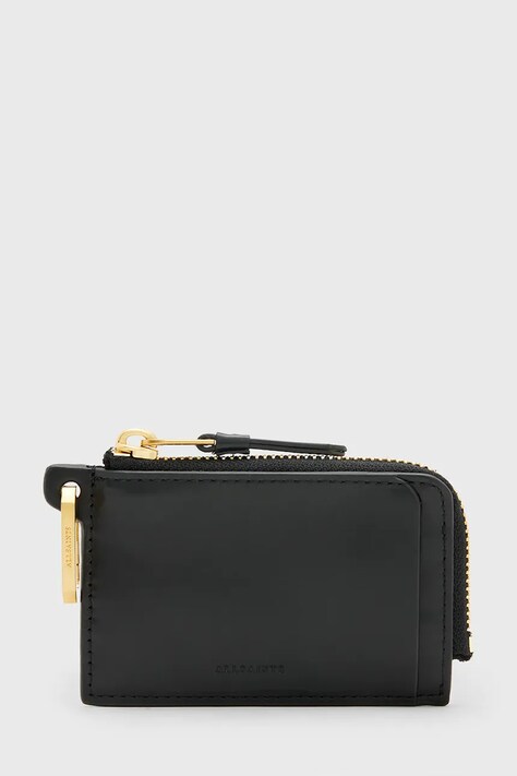 AllSaints portfel skórzany REMY damski kolor czarny W235XA