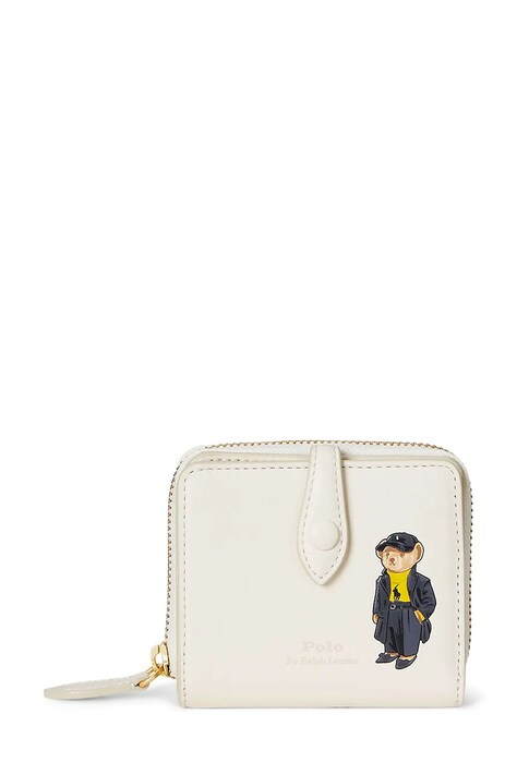 Polo Ralph Lauren portfel skórzany damski kolor beżowy 427980480