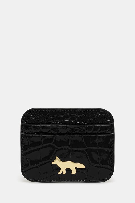 Maison Kitsuné etui na karty skórzane Edie Cardholder kolor czarny OW05700LR0045