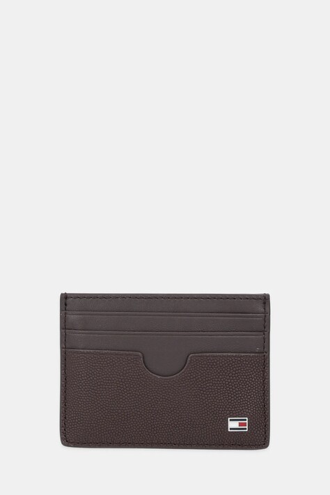 Tommy Hilfiger etui na karty skórzane kolor brązowy AM0AM13517