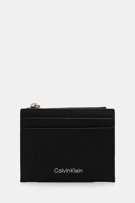 Kožená peněženka Calvin Klein pánská, černá barva, LV04D1044G