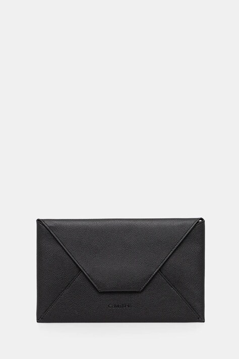 Calvin Klein borsetă de piele culoarea negru, LV04D1032G