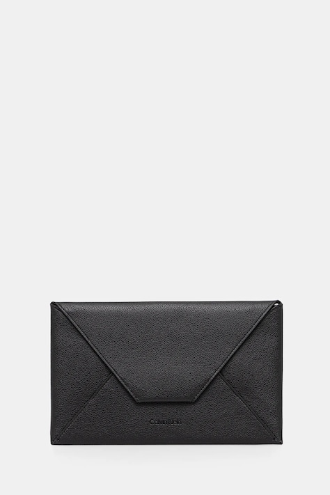 Kožna torbica Calvin Klein boja: crna, LV04D1032G