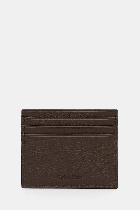 Calvin Klein etui na karty skórzane kolor brązowy LV04D1100G