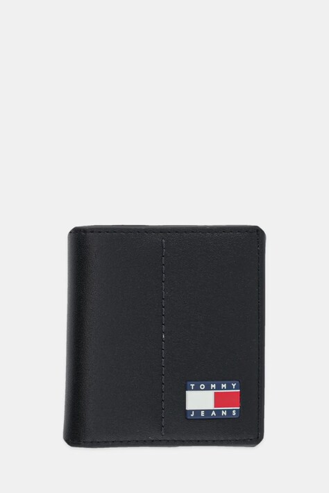 Peněženka Tommy Jeans pánská, černá barva, AM0AM13408