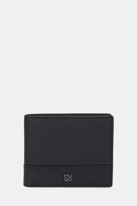 HUGO portofel de piele culoarea negru, 50548772