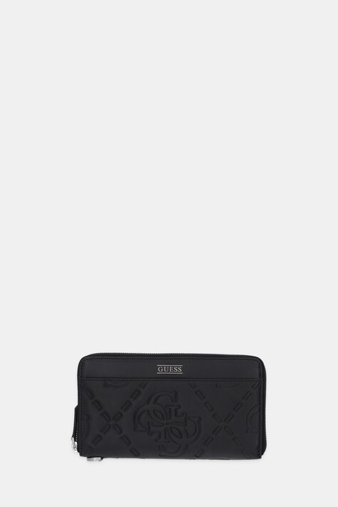 Guess portfel skórzany BOSTON męski kolor czarny SMBOMG LEA77