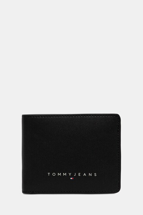 Peněženka Tommy Jeans pánská, černá barva, AM0AM13696