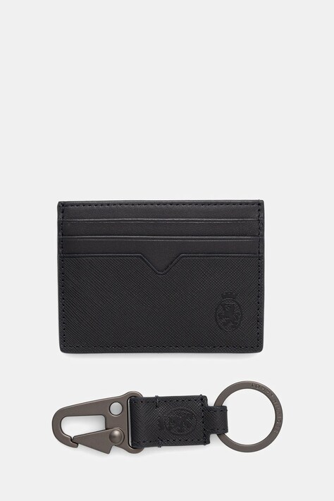 Tommy Hilfiger etui na karty skórzane i brelok kolor granatowy AM0AM13779