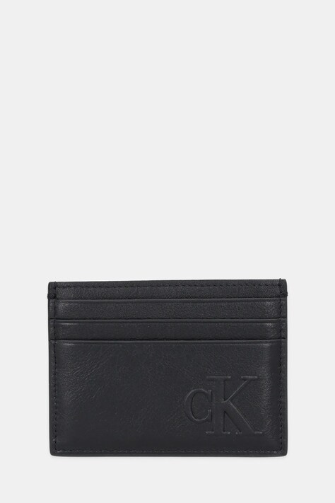 Kožni etui za kartice Calvin Klein boja: crna, LV04G1070G