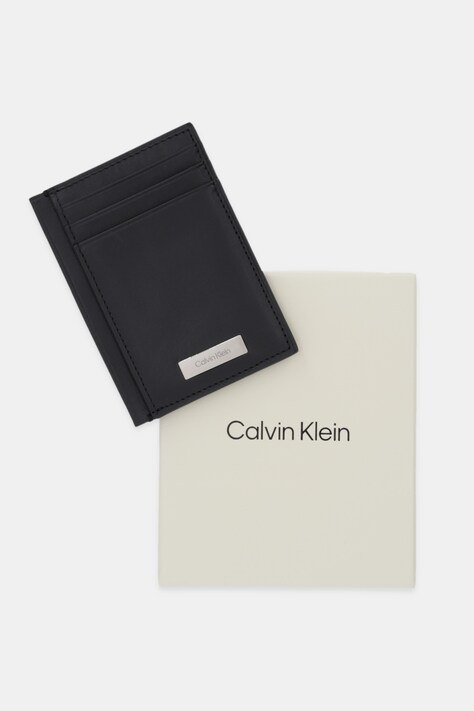 Calvin Klein etui na karty skórzane kolor czarny LV04D1065G