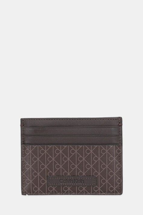Θήκη για κάρτες Calvin Klein χρώμα: καφέ, LV04D1083G
