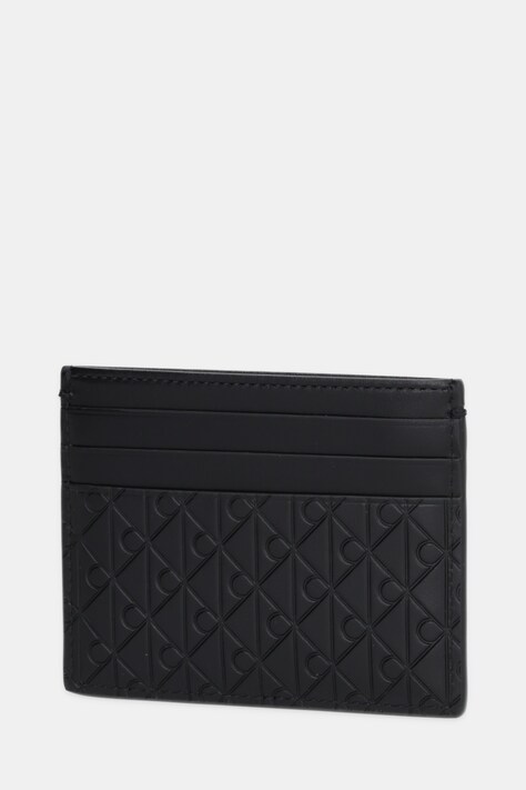 Usnjen etui za kartice Calvin Klein črna barva, LV04D1128G