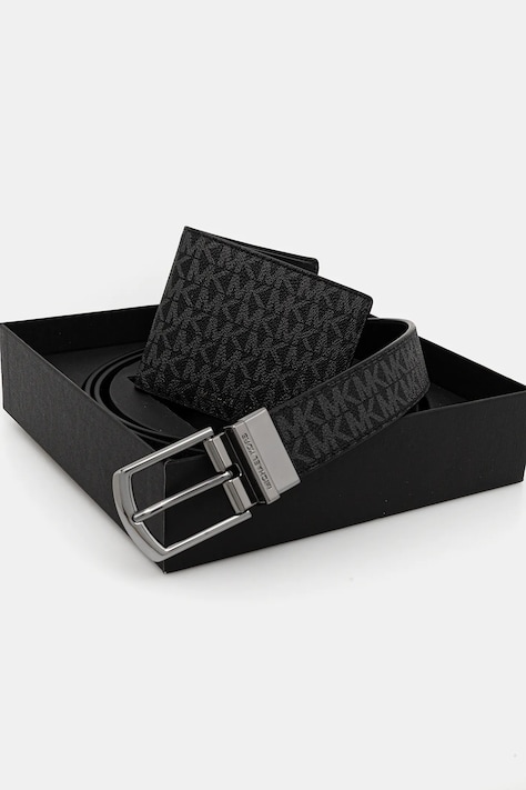 Peněženka a kožený pásek Michael Kors pánská, černá barva, 39S4LBLN4B