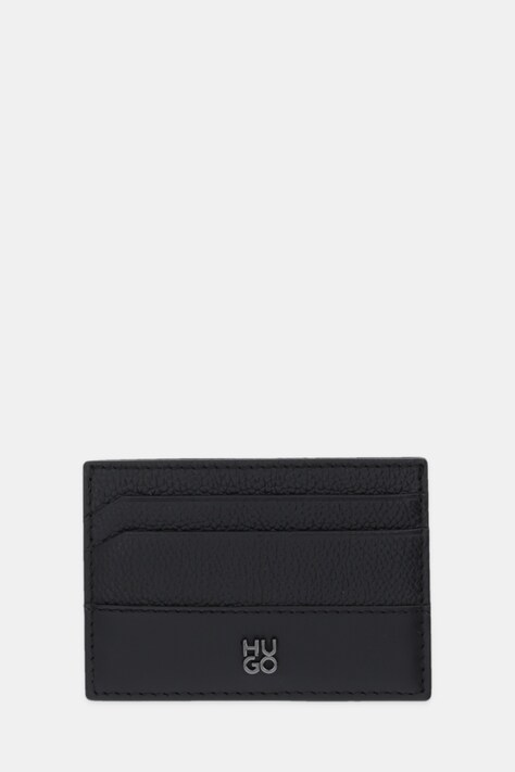 HUGO etui na karty skórzane kolor czarny 50548764