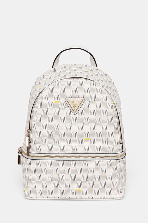 Guess plecak FOLLIE damski kolor beżowy mały wzorzysty TWLW96 76032