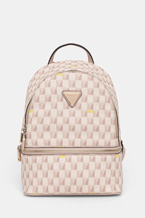 Guess plecak FOLLIE damski kolor beżowy mały wzorzysty TWLW96 76032