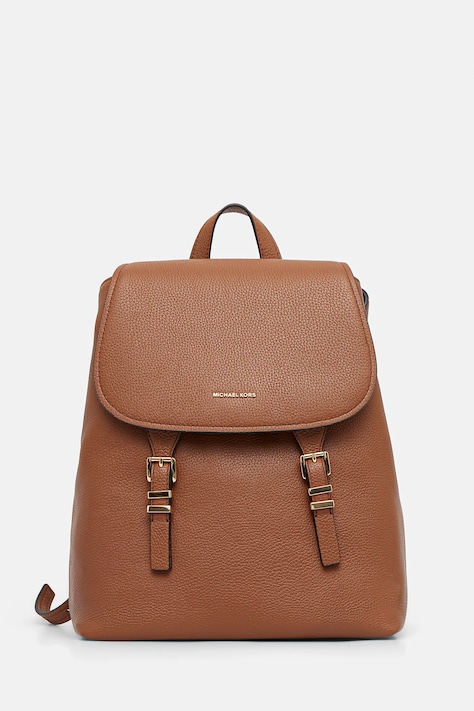 Kožený batoh MICHAEL Michael Kors QUINN dámský, hnědá barva, velký, 30T5GQNB2L