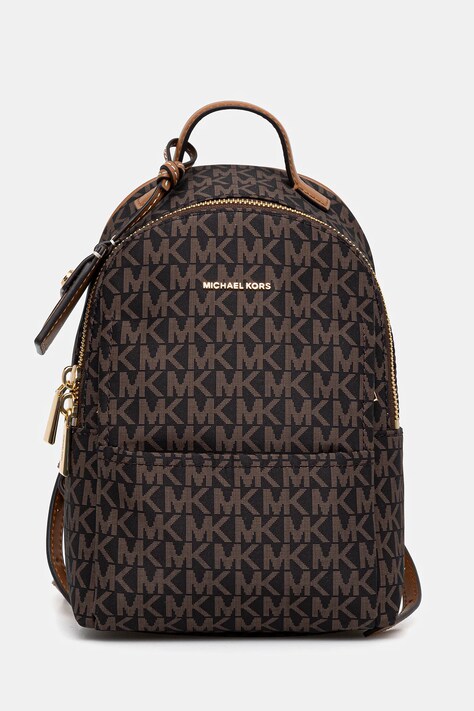 Ruksak MICHAEL Michael Kors SABLE dámsky, hnedá farba, malý, vzorovaný, 30T5G3XB1O